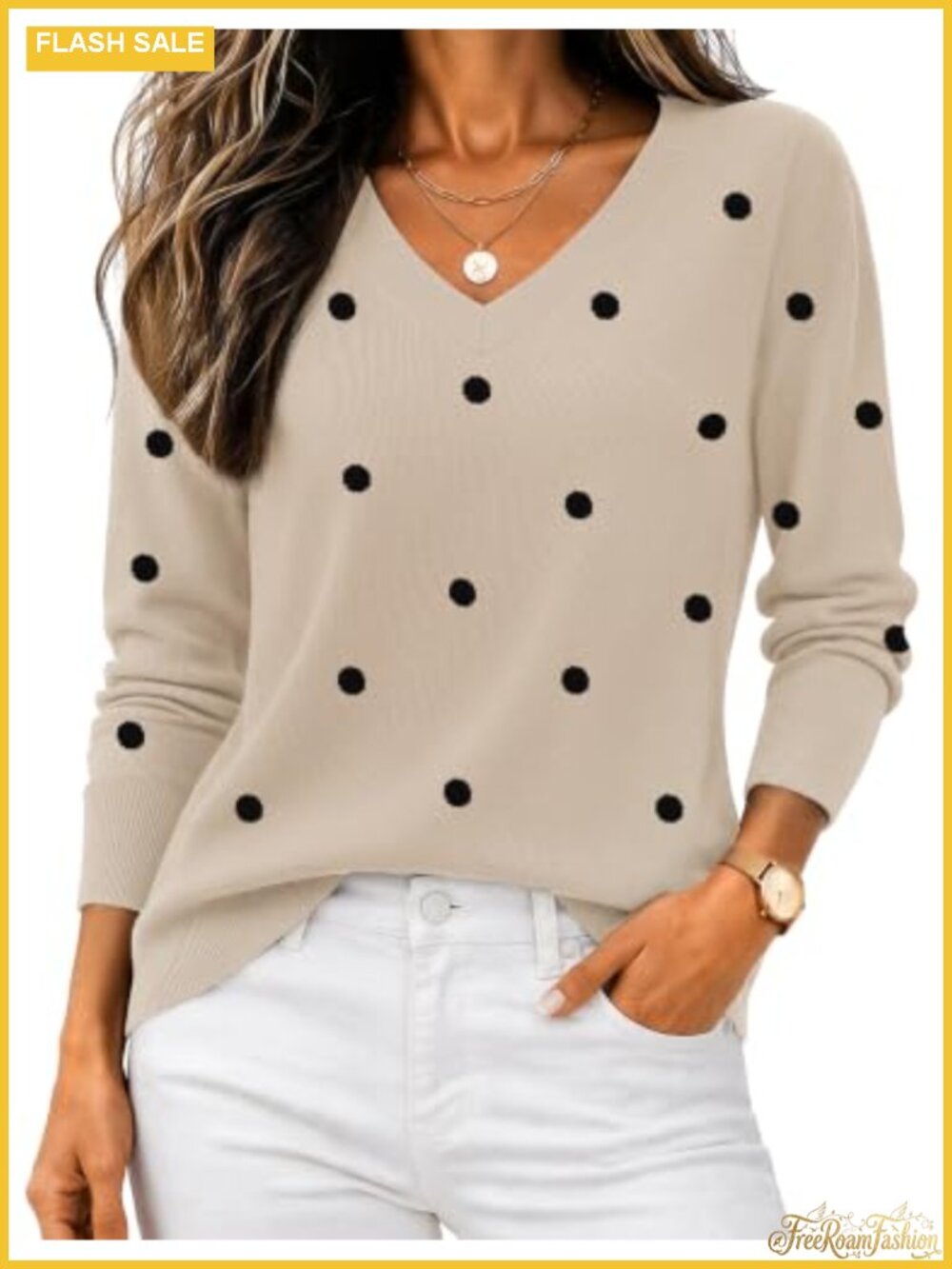 Zeagoo V Neck Long Sleeve Knit Sweater Pullover Ribbed Casual Tops